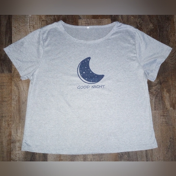 Gray and Blue Moon Pajama Set,Size XL - Picture 2 of 4